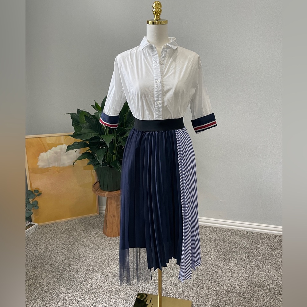 Unbalanced Pleated Skirt